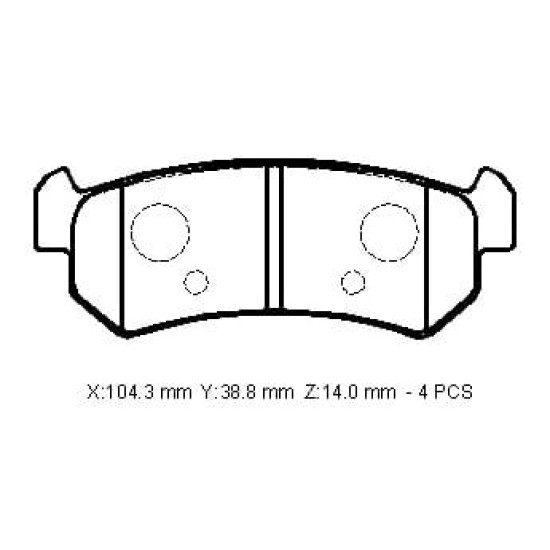 CHEVROLET LACETTI- HB- 04/11; ARKA FREN BALATASI (DİSK) (104,4X38,8X14)(BRAMAX)