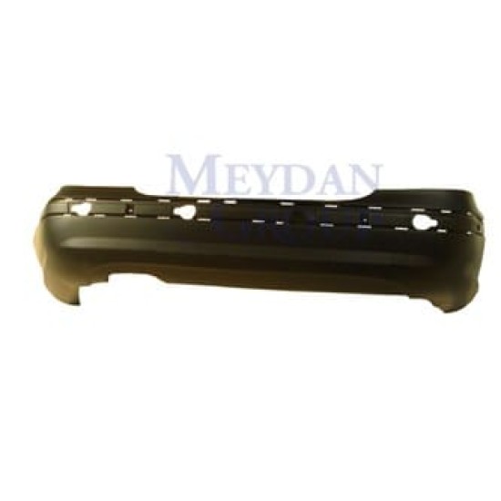 MERCEDES C CLASS- W203- 00/04; ARKA TAMPON SİYAH (ASTARLI/BANT DELİKLİ AMG TİPİ)
