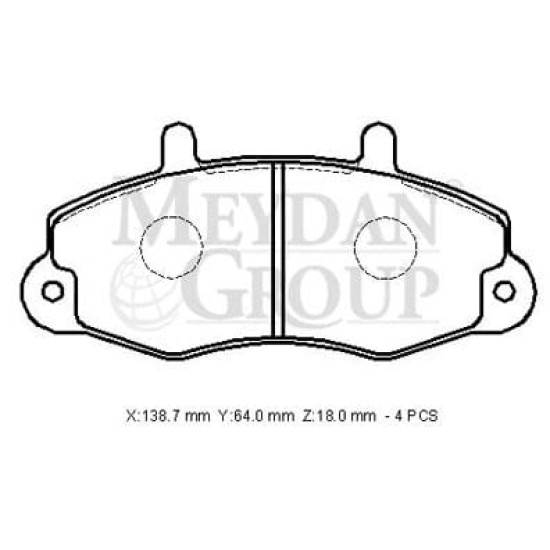 FORD TRANSIT- T12- 93/96; ÖN FREN BALATASI T12 (DİSK) (138,8X64X18)(BRAMAX) - Yedek Parça | Parça Dükkanda