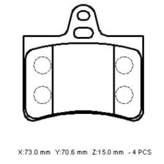 CITROEN C5- 05/08; ARKA FREN BALATASI 1,6HDI/2,0/2,0HDI(KABLOSUZ)(DİSK) (73,50X71,01X14,83)(BRAMAX)