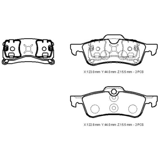 MINI COOPER- 02/05; ARKA FREN BALATASI (KABLOSUZ)(DİSK) (123X43,6X15,5/122,8X43,5X15,5) (BRAMAX) - Yedek Parça | Parça Dükkanda