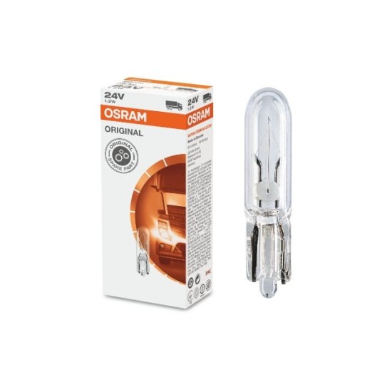 STANDART AMPUL- STOP/SİNYAL/PARK/GÖSTERGE AMPULÜ; 24V/1,2W (2741) (DUY W2X4,6D) (OSRAM) - Yedek Parça | Parça Dükkanda