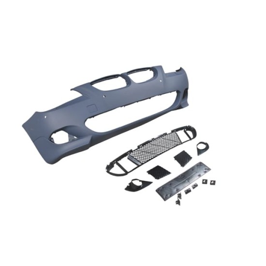 BMW 5 SERI- E60- 04/07; ÖN TAMPON (IZGARALI//PLAKA PLAST.)SEN.DELİKLİ 18MM/F.YIK.LI) (M-TECH) ASTARL - Yedek Parça | Parça Dükkanda