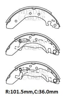 HONDA CIVIC- SD/HB- 88/91; ARKA FREN PABUCU (EURO TİP) (101,5X36) (DAIWA) HONDA CIVIC- SD/HB- 88/91; ARKA FREN PABUCU (EURO TİP) (101,5X36) (DAIWA)