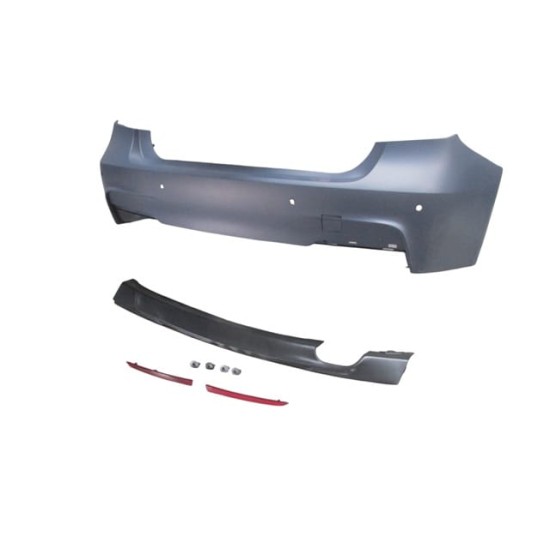 BMW 3 SERI- F30- 12/14; ARKA TAMPON ASTARLI (SENSÖR YUVALI/KARLIKLI/REFLEKTÖRLÜ) (M-TECH)