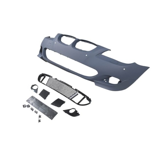 BMW 5 SERI- E60- 04/07; ÖN TAMPON (IZGARALI//PLAKA PLAST.)SEN.DELİKLİ 18MM/F.YIK.LI) (M-TECH) ASTARL - Yedek Parça | Parça Dükkanda