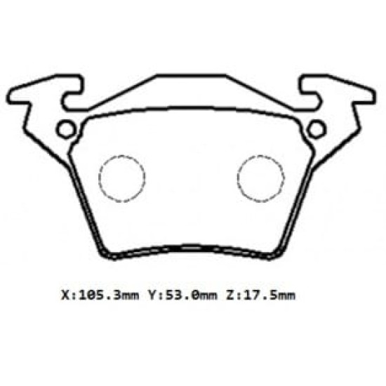 MERCEDES VITO- W638- 96/03; ARKA FREN BALATASI (DİSK)113/114/108/110/112 (105.3x53x17.5)(BRAMAX)