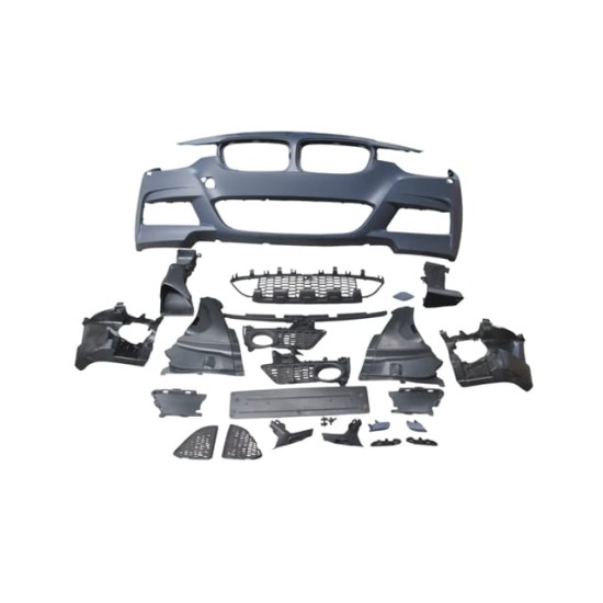 BMW 3 SERI- F30- 12/18; ÖN TAMPON KOMPLE (IZGARALI/PLAKA PLASTİKLİ) (F.YIK.LI) (M-TECH/LCI)