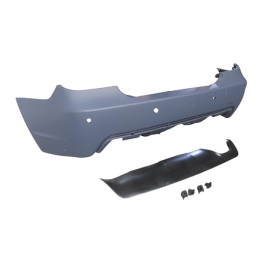 BMW 5 SERI- E60- 04/07; ARKA TAMPON (KARLIKLI/ASTARLI/ÇEKİ DEMİR KAPAKLI/SENSÖR DELİKLİ 24MM)M-TECH - Yedek Parça | Parça Dükkanda