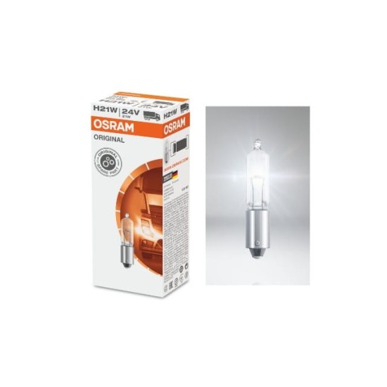 STANDART AMPUL- STOP/SİNYAL/PARK/GÖSTERGE AMPULÜ; 24V/H21W (64138) (DUY BAY9S) (OSRAM) - Yedek Parça | Parça Dükkanda