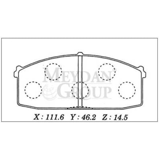 NISSAN SUNNY- B11 CD17- 84/88; ÖN FREN BALATASI DİZEL (DİSK) (111,6X46,2X14,5) (DAIWA) - Yedek Parça | Parça Dükkanda