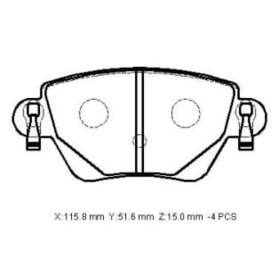 FORD MONDEO- 05/07; ARKA FREN BALATASI 1,8/2,0/2,5 (DİSK) (115,8X51,6X15) (BRAMAX) - Yedek Parça | Parça Dükkanda