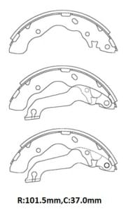 HYUNDAI ACCENT- ADMIRE- 03/05; ARKA FREN PABUCU (101,5X37) (DAIWA) HYUNDAI ACCENT- ADMIRE- 03/05; ARKA FREN PABUCU (101,5X37) (DAIWA)
