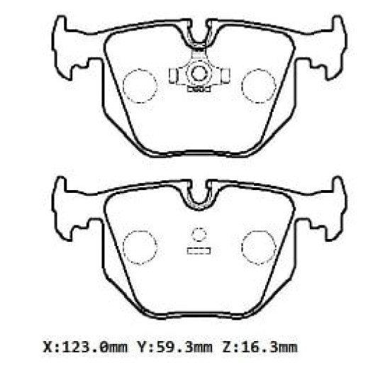 BMW 3 SERI- E46- SD/COUPE- 98/01; ARKA FREN BALATASI (KABLOSUZ) (DİSK) (123X59,3X16,3) (BRAMAX)