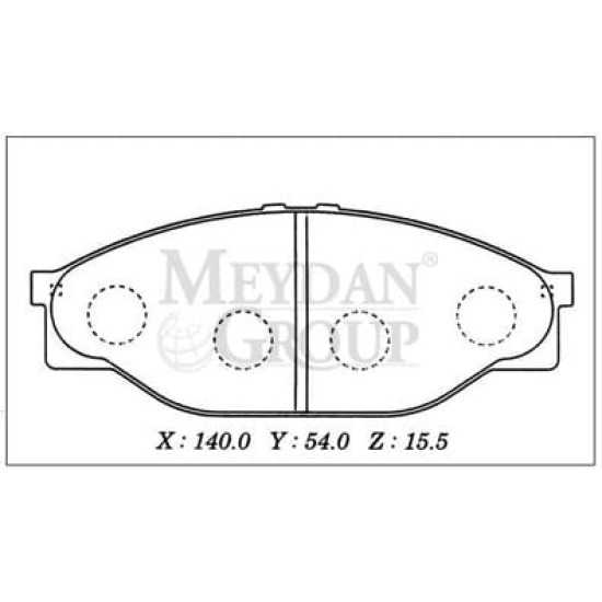 TOYOTA HIACE- MİNİBÜS- 89/97; ÖN FREN BALATASI (DİSK) (140X54X15,5) (DAIWA) - Yedek Parça | Parça Dükkanda