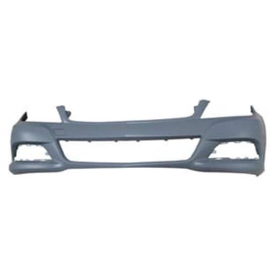 MERCEDES C CLASS- W204- 11/13; ÖN TAMPON GRİ (ASTARLI BANT/SENSÖR/FAR YIKAMA DELİKSİZ)(TYG)