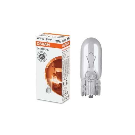 STANDART AMPUL- STOP/SİNYAL/PARK/GÖSTERGE AMPULÜ; 24V/W5W (2845) (DUY W2,1x9,5D) (OSRAM) - Yedek Parça | Parça Dükkanda