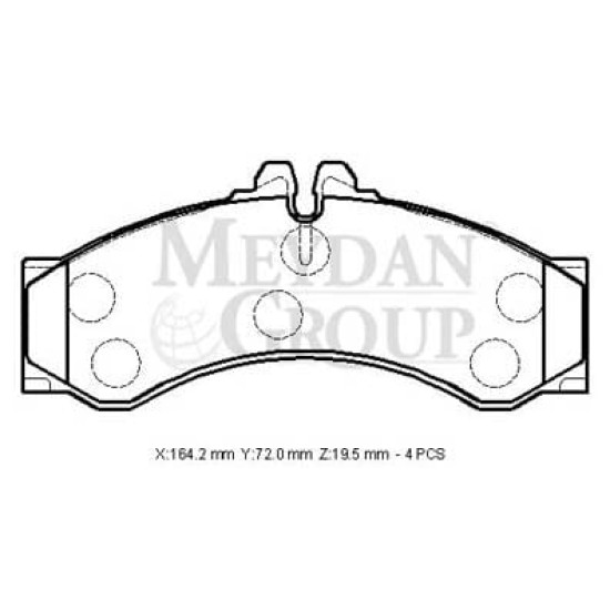 MERCEDES SPRINTER- 95/00; ÖN FREN BALATASI (KABLOSUZ)(DİSK)(164,2X72X19,5) (BRAMAX)