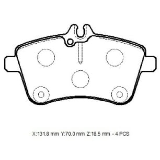 MERCEDES A CLASS- W169- 05/08; ÖN FREN BALATASI (KABLOSUZ)(DİSK)(131.8X70X18.5)(BRAMAX) - Yedek Parça | Parça Dükkanda