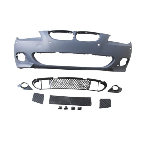 BMW 5 SERI- E60- 04/07; ÖN TAMPON (IZGARALI//PLAKA PLAST.)SEN.DELİKLİ 24MM/F.YIK.LI) (M-TECH) ASTARL - Yedek Parça | Parça Dükkanda
