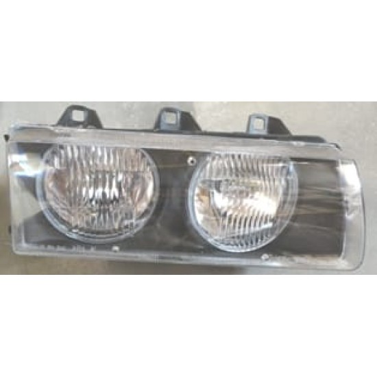 BMW 3 SERI- E36- COUPE- 91/98; FAR LAMBASI SAĞ MAN/ELK (ÇİZGİSİZ PLASTİK CAM)MERCEKSİZ HELLA TİP