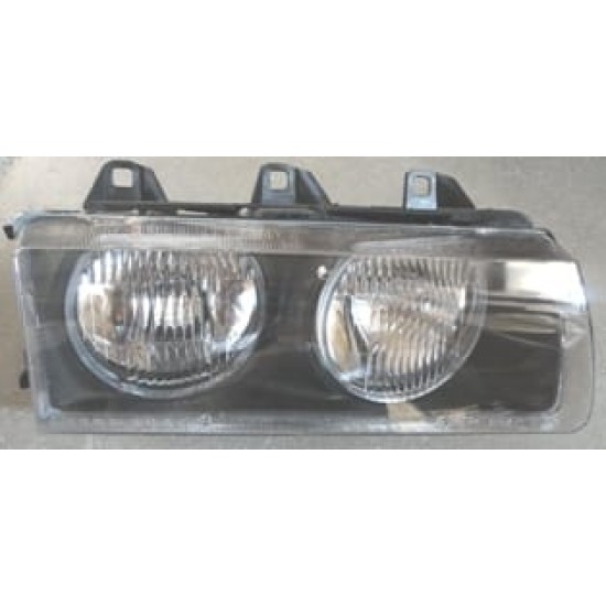 BMW 3 SERI- E36- COUPE- 91/98; FAR LAMBASI SAĞ MAN/ELK (ÇİZGİSİZ PLASTİK CAM)MERCEKSİZ HELLA TİP