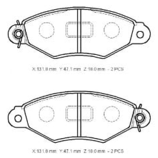 CITROEN XSARA- 01/05; ÖN FREN BALATASI (KABLOSUZ)(DİSK) (131X47,1X18) (BRAMAX)