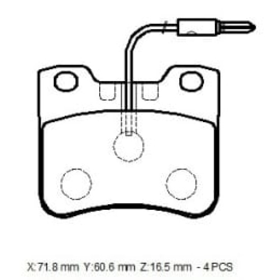 CITROEN AX- 90/91; ÖN FREN BALATASI (4 KABLOLU)(DİSK)(71,9X60,6X17) (BRAMAX) - Yedek Parça | Parça Dükkanda