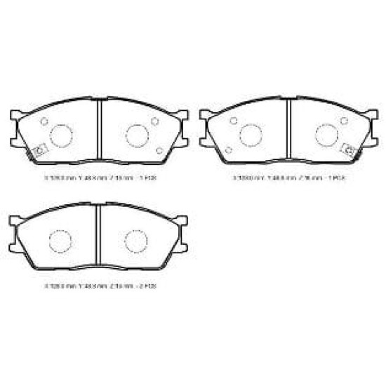 KIA RIO- II- 03/05; ÖN FREN BALATASI (127,8X48.8X16) (DAIWA)