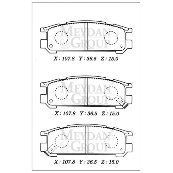 SUBARU IMPREZA- 99/03; ARKA FREN BALATASI (DİSK) (107,8X36,5X15) (DAIWA) - Yedek Parça | Parça Dükkanda