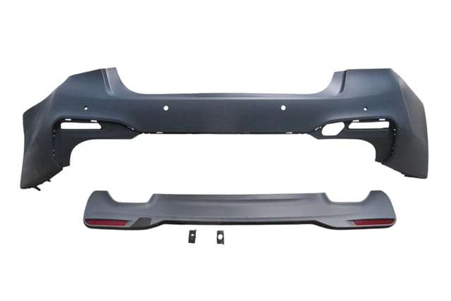 BMW 5 SERI- G30- 17/20; ARKA TAMPON ASTARLI (ÇEKÇ KAPAKLI/KARLIKLI/BRAKETLİ/SENSÖR DELİKLİ) (M-TECH)
