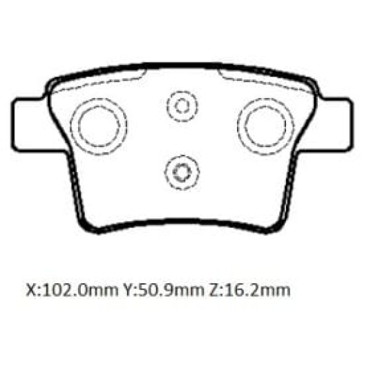 FORD MONDEO- 01/04; ARKA FREN BALATASI 1,8/2,0/2,2/2,5 (DİSK) (102X50,9X16,2) (BRAMAX) - Yedek Parça | Parça Dükkanda