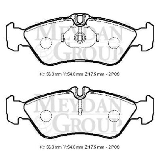 MERCEDES SPRINTER- 95/00; ARKA FREN BALATASI (KULAKLI)(KABLOSUZ)(DİSK)(156,3X54,8X17,5) (BRAMAX)