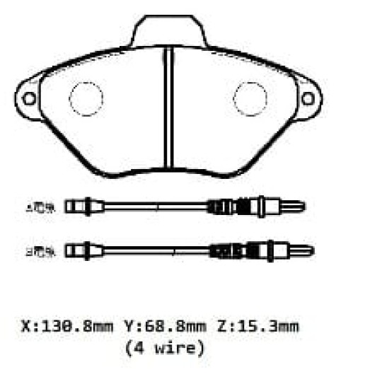 CITROEN XANTIA- 93/98; ÖN FREN BALATASI (4 KABLOLU) (DİSK)(130,8X68,8X15,3)(BRAMAX) - Yedek Parça | Parça Dükkanda