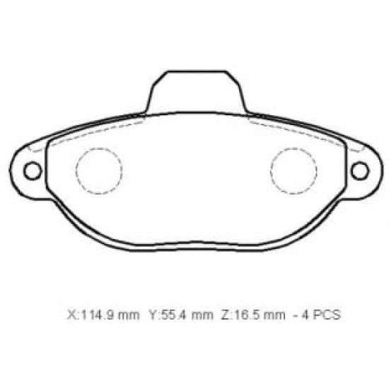 FORD KA- 09/10; ÖN FREN BALATASI 1.2cc (KABLOSUZ)(DİSK) (114.9x55.4x16.5) (BRAMAX) - Yedek Parça | Parça Dükkanda