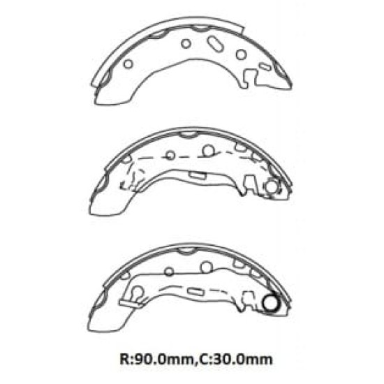 FORD ESCORT- 95/99; ARKA FREN PABUCU 1,3/1,4/1,6/1,8cc (90X30) (BRAMAX) - Yedek Parça | Parça Dükkanda