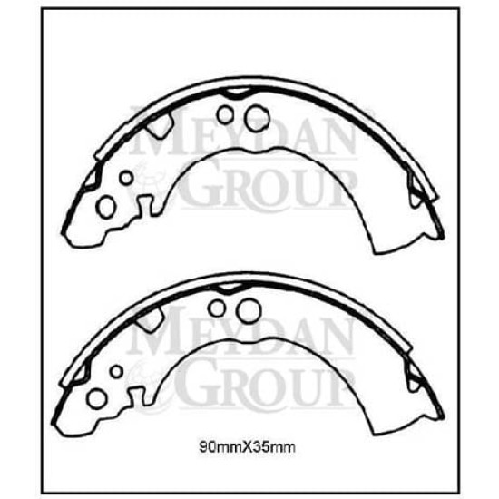 NISSAN SUNNY- B11 CD17- 84/86; ARKA FREN PABUCU BENZİNLİ/DİZEL TİP (90X35) (DAIWA) - Yedek Parça | Parça Dükkanda