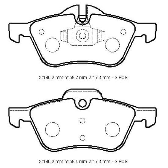 MINI COOPER- 02/07; ÖN FREN BALATASI (KABLOSUZ)(DİSK) (140,2X59,2X17,4/140,2X59,4X17,4) (BRAMAX) - Yedek Parça | Parça Dükkanda