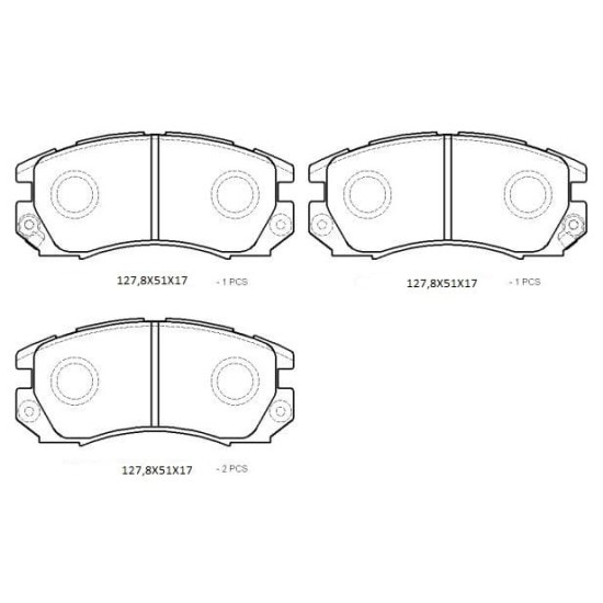 SUBARU IMPREZA- 97/98; ÖN FREN BALATASI (2,0 TURBO) (DİSK) (127,8X51X17) (DAIWA) - Yedek Parça | Parça Dükkanda