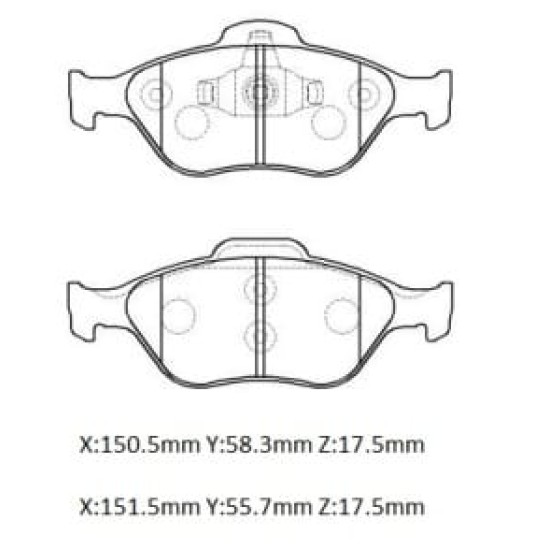FORD FIESTA- 07/09; ÖN FREN BALATASI 1,25/1,3/1,4/1,6(DİSK(151,3X55,5X18,54/15;0,50X59X18,54(BRAMAX) - Yedek Parça | Parça Dükkanda