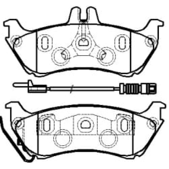 MERCEDES ML CLASS- W163- 98/05; ARKA FREN BALATASI (1 KABLOLU)(140,23X48,45X16,30)(BRAMAX) - Yedek Parça | Parça Dükkanda