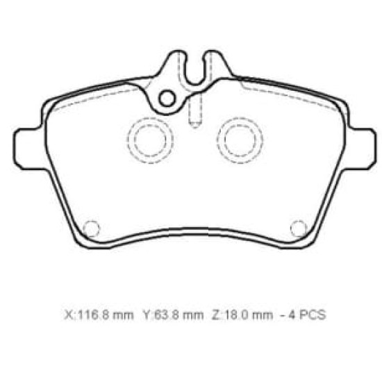 MERCEDES A CLASS- W169- 05/08; ÖN FREN BALATASI (KABLOSUZ)(DİSK)(116.8X63.8X18)(BRAMAX) - Yedek Parça | Parça Dükkanda