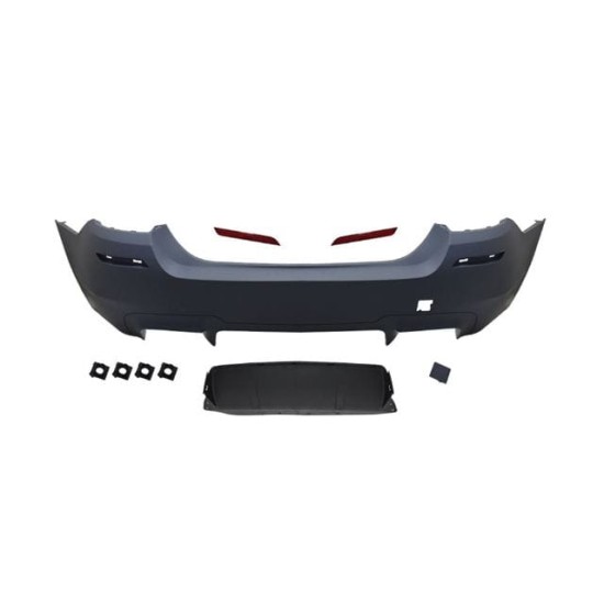 BMW 5 SERI- F10- 10/16; ARKA TAMPON KOMPLE ASTARLI (ÇİFT EGZ.DELİKLİ/KARLIKLI/REFLEKTÖRLÜ) M5 - Yedek Parça | Parça Dükkanda