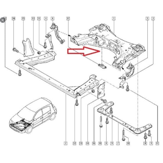 RENAULT MEGANE- 2- 03/09; MOTOR BEŞİĞİ ARKA (BEŞİK) - Yedek Parça | Parça Dükkanda