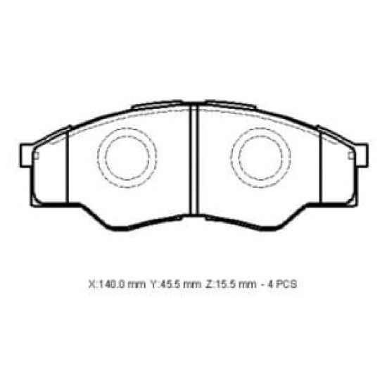 TOYOTA HILUX- PICK UP VIGO- 05/07; ÖN FREN BALATASI 4X4 (07/10 4X2 UYUMLU)(140X51.9X15,50)DA