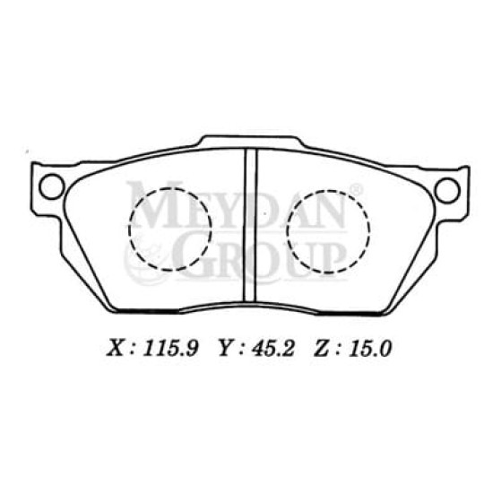 HONDA CIVIC- SD/HB- 92/95; ÖN FREN BALATASI DÜZ TİP (DİSK) (115,9X45,2X15)(DAIWA)