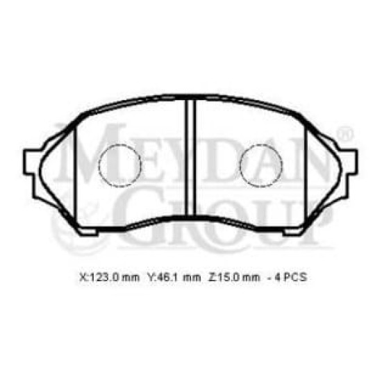 MAZDA 323- FAMILIA- 99/02; ÖN FREN BALATASI 1,4/1,6 (DİSK) (123X46,1X15) (DAIWA) - Yedek Parça | Parça Dükkanda