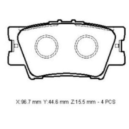 TOYOTA RAV4- 06/12; ARKA FREN BALATASI (DİSK)(96,7X44,6X15,5)(DAIWA)