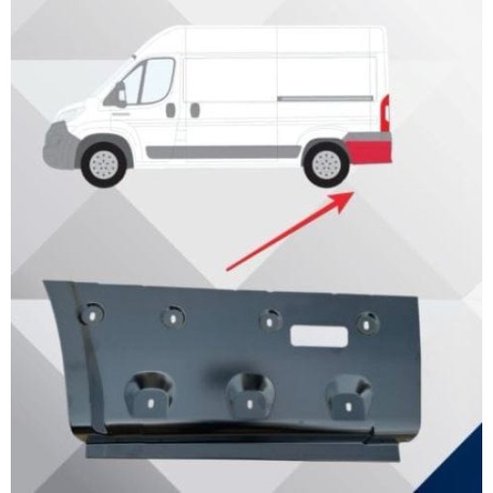 FIAT DUCATO- 07/14; ARKA ÇAMURLUK AĞZI ALT SACI SOL (ARKA TEKER ARKASI)