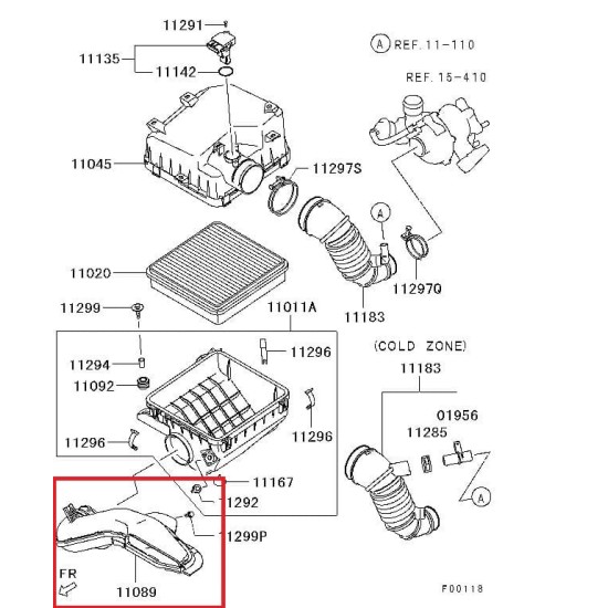 MITSUBISHI L200- PICK UP- 06/15; HAVA FİLTRE KUTUSU ALT GİRİŞ BORUSU (ORİJİNAL) - Yedek Parça | Parça Dükkanda